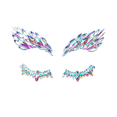 Vista 17 de Neva Nude Americana Crystal Jewel - Adhesivo de cristal para la cara, gemas para carnavales, Halloween, festivales, raves y fiestas, adhesivo
