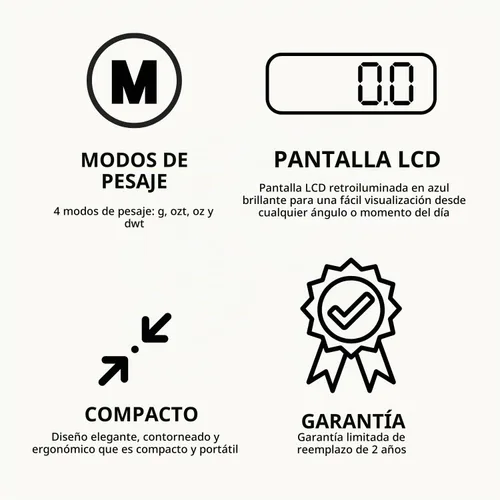 Vista 3 de GemOro Platinum V600M Mini báscula portátil duradera y precisa para encimera de joyeros Herramienta de precisión digital con lectura profesional