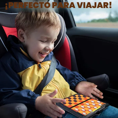 Vista 6 de Gamie juego de tablero magnético incluye 12 juegos de diversión retro – 5 pulgadas diseño compacto – en caja individual– enseña estrategia y enfoque