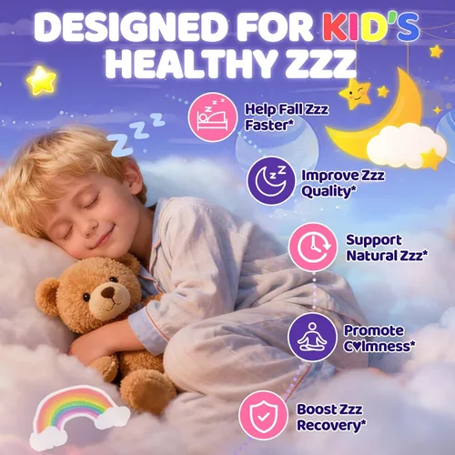 Vista 3 de Gomitas de glicinato de magnesio para niños de más de 4 años: extra fuerte, sin melatonina, bisglicinato de magnesio, 100 mg 200 mg Suplemento