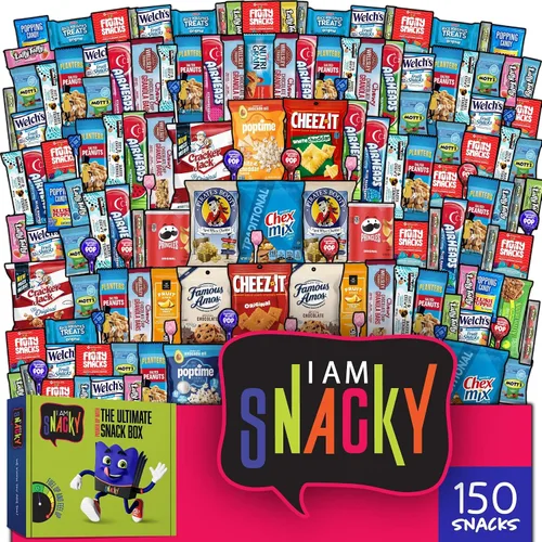 Vista 11 de I AM Snacky - Caja de aperitivos paquete variado de cuidado + tarjeta de felicitación - Caja de aperitivos (40 unidades) Cesta de regalo de dulces