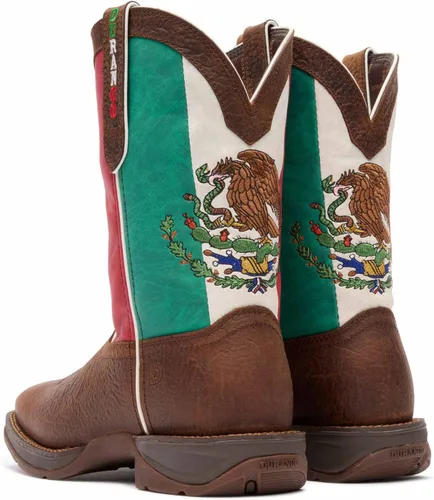 Vista 4 de Durango Botas Western Rebel By Durango con la bandera de México para hombre