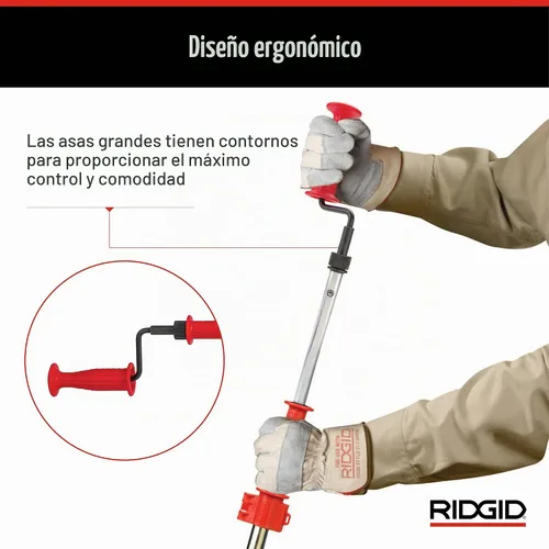 Vista 6 de Ridgid 56658 K-6P Barrena de inodoro de 6 pies con cabezal de bombilla