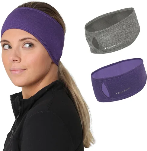 Vista 20 de TrailHeads - Diadema para mujer, diseño de cola de caballo, con banda para la oreja que absorbe la humedad, ideal para correr