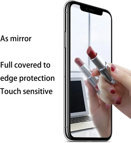 Vista 5 de 2 piezas de vidrio templado de privacidad para iPhone 11 / iPhone XR 6.1 pulgadas anti-azul anti-espía protector de pantalla espejo degradado