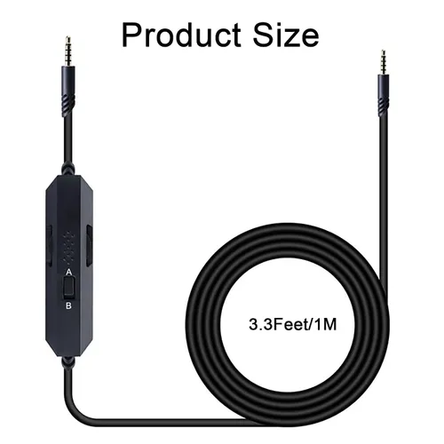 Vista 6 de Alitutumao Cable de repuesto para auriculares A50 con modos A & B, control de volumen silencioso en línea y micrófono compatible con Astro A10 A40