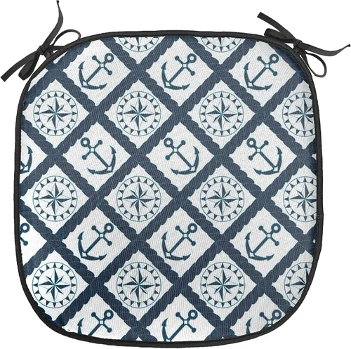 Vista 86 de Ambesonne Cojín de asiento para silla de flores, detalles florales con hojas y remolinos, estampado artístico romántico y vívido y vibrante