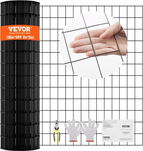 Vista 13 de VEVOR Tela Metálica, 24"x50' y Tamaño de Malla de 1"x1", Alambre Soldado de Acero Galvanizado Recubierto de Vinilo Calibre 16, con unos Alicates