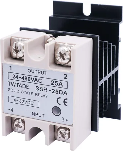 Vista 9 de TWTADE Relé de estado sólido SSR-25AA 25A CA 80-250V a CA 24V-380V + disipador de calor