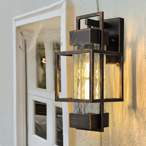 Vista 2 de PARTPHONER Luminarias Modernas para Exteriores Iluminación Exterior de Anochecer a Amanecer Paquete de 2, Aplique de Pared Exterior de 15 pulgadas