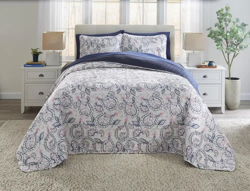 Vista 11 de BrylaneHome BH Studio - Funda acolchada reversible, estándar, negro y blanco