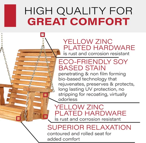 Vista 4 de Amish - Silla giratoria resistente con tratamiento a presión (mancha de cedro)