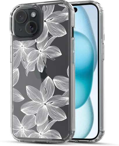 Vista 21 de RANZ Funda para iPhone 15, serie antiarañazos, a prueba de golpes, transparente de policarbonato duro + funda protectora de TPU para iPhone 15