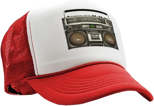 Vista 2 de The Goozler Retro Boombox Vintage Music 70's 80's 90's Dj Festival Old School Estilo Clásico Ajustable Snapback Trucker Hat