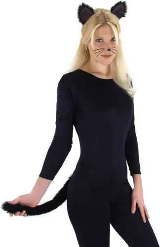 Vista 2 de Kit de accesorios para disfraz de orejas de gato negras