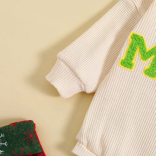Vista 6 de Traje de Navidad para bebé recién nacido, con cuello redondo, manga larga, con burbujas, de gran