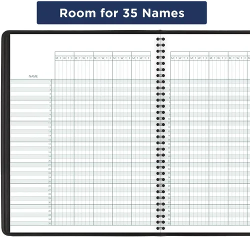 Vista 5 de AT-A-GLANCE 8015005 Libro de registro de clase sin fecha, 10 78 x 8 14, negro
