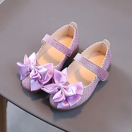 Vista 4 de Zapatos de dama de honor con purpurina para bailarina, zapatos de vestir para niñas recién nacidas, zapatos de vestir para niñas pequeñas