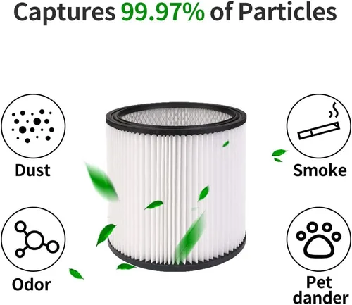 Vista 4 de 90304 Filtros de cartucho HEPA de repuesto con tapa, compatibles con Shop-Vac Shop Vac 90304, 90350, 90333, 903-04-00, 9030400, 90585 aspiradoras
