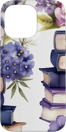 Vista 21 de Book Lover Purple Flower Case for iPhone 16