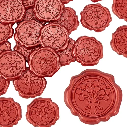 Vista 17 de CRASPIRE Calcomanías de sello de cera de bronce rosa, sellado, para el día de San Valentín, boda, flores, adhesivos, calcomanías decorativas