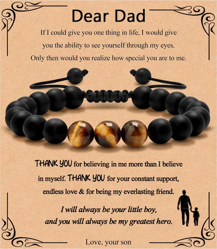 Vista 8 de Pulsera de regalos para hombres para papá hijo mi hombre novio marido hermano nieto abuelo papá bonus sobrino tío cumpleaños día del padre
