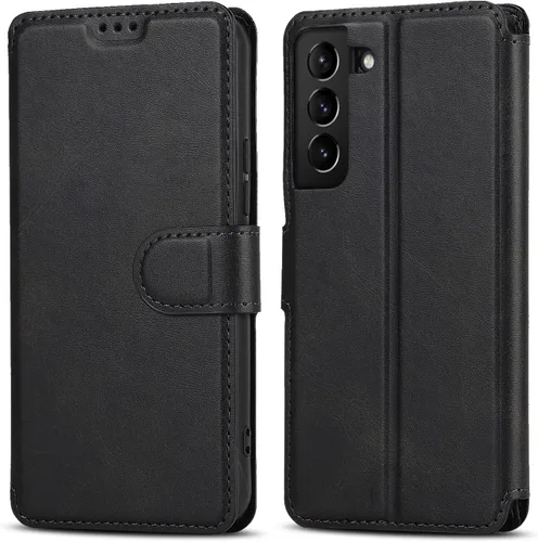 Vista 12 de QLTYPRI Para Samsung Galaxy A14 Case Premium PU Leather Simple Wallet Case [Ranuras para tarjetas] [Soporte manos libres] [Cierre magnético] Funda