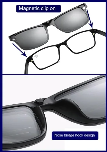 Vista 4 de Circleperson Gafas de lectura bifocales Gafas de sol marco polarizado+3 lentes de clip
