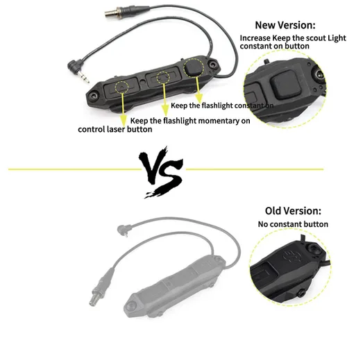 Vista 4 de Conjunto de interruptor de presión remoto doble aumentado para interruptores de cinta doble de enchufe PEQ Box 2.5 (enchufe negro-2.5)