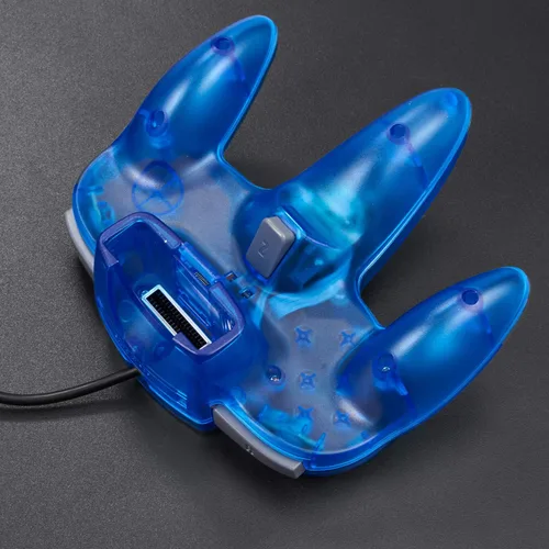 Vista 4 de KIWITATA Classic N64 Controller, Retro N64 Wired Game Pad Joystick Remote Controller for N64 System Video Games Console Clear Blue