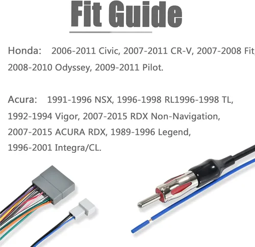 Vista 7 de RED WOLF Arnés de cable estéreo para radio de vehículo con adaptador de conector de antena compatible con Honda Fit 2007-2008 Civic 2006-2011