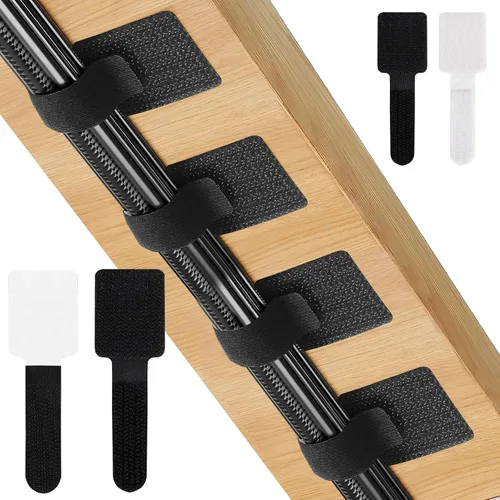 Vista 11 de Paquete de 50 bridas reutilizables autoadhesivas para organizar cables, correas ajustables de gancho y bucle para organizar cables de datos, cables