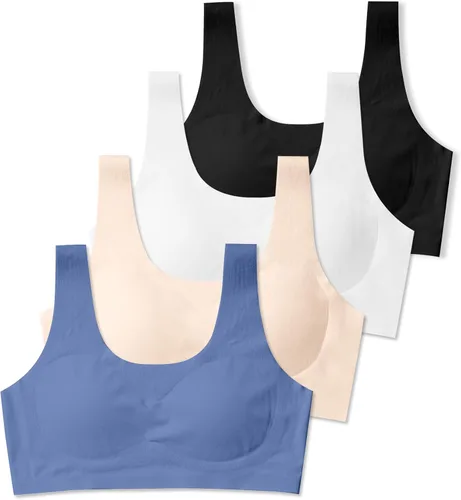 Vista 14 de SALIA GIRL Sujetadores de entrenamiento, sujetadores de inicio de diseño especial para niñas en desarrollo, sin costuras, ligeros y sin