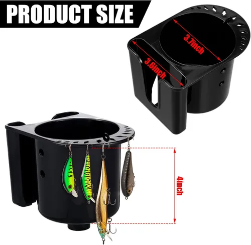 Vista 2 de Hoolerry 2 soportes multifuncionales para tazas de kayak, botella de bebida, soporte para teléfono y herramientas de pesca, accesorios de pesca