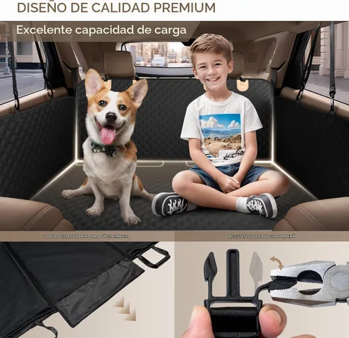 Vista 4 de SHARLOVY - Funda y extensor de asiento trasero para perros grandes, resistente y duradera, ideal para masticadores agresivos. Tipo hamaca, funciona