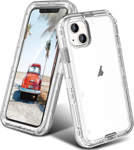 Vista 9 de ORIbox Funda azul para iPhone 14 Pro, protección contra caídas de grado militar de 10 pies, funda transparente resistente a prueba de golpes