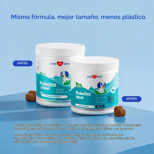 Vista 2 de Probióticos y prebióticos masticables para perros para la salud digestiva
