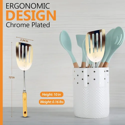Vista 4 de Alpine Cuisine Espátula - Parent (madera, 10" ranurada)