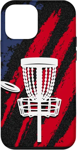 Vista 16 de iPhone 16 Disc golf american flag USA disc golfer dad Case