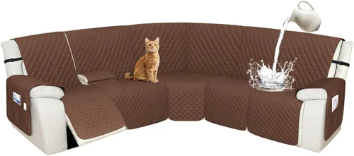 Vista 8 de Arfntevss Fundas de sofá modular reclinable, 100% impermeable, en forma de L, para sillón reclinable en forma de L, funda seccional lavable