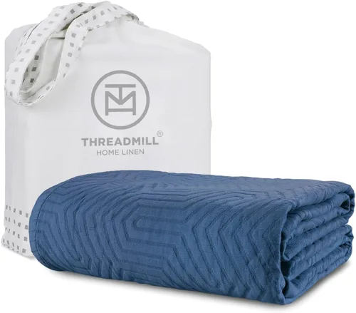 Vista 16 de Threadmill Mantas de algodón de lujo para cama de tamaño Queen Manta de tamaño Queen 100% algodón para todas las estaciones Aster Jacquard