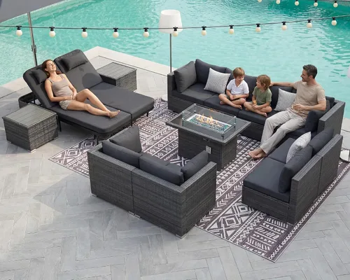 Vista 67 de NICESOUL Juego de muebles de patio de ratán extra grande con mesa para fogata de gas y propano, 29.3 pulgadas, respaldo alto, cómodos conversaciones