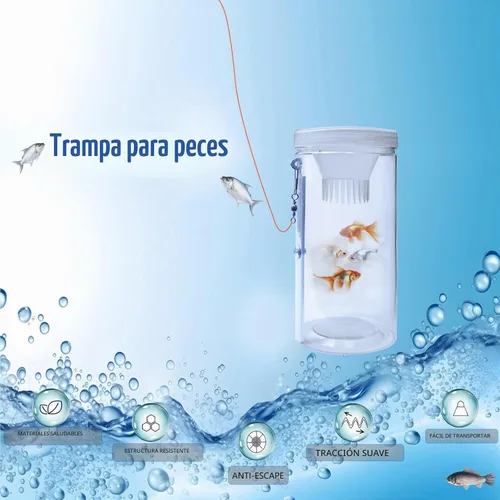 Vista 2 de Portable and Plastic Aquarium Minnow&Small Fish Trap for Aquarium Children Fishing Outdoors,Durable Container Bait Trap Suitable for