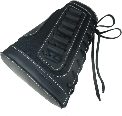 Vista 9 de Cartucho de culata de cuero para rifles calibre 12 o calibre .30-30 .308 Caza bolsa de munición bolsa de bolsa de bolsa de mano derecha escopeta