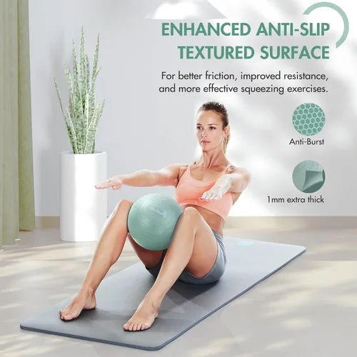 Vista 6 de Pelota de pilates de 9 pulgadas, pequeña pelota de ejercicio entre las rodillas para terapia física, pequeña yoga para pilates, yoga y entrenamiento