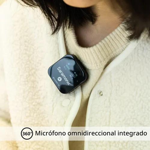 Vista 7 de Saramonic Blink900 B1 Sistema de micrófono inalámbrico Lavalier y alcance inalámbrico de 656 pies y pantalla OLED para cámara réflex digital Canon