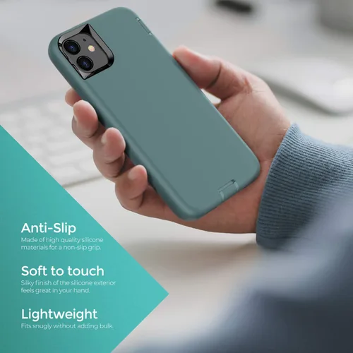 Vista 2 de ORIbox - Funda compatible con iPhone 11 Pro, acabado suave al tacto de silicona líquida exterior
