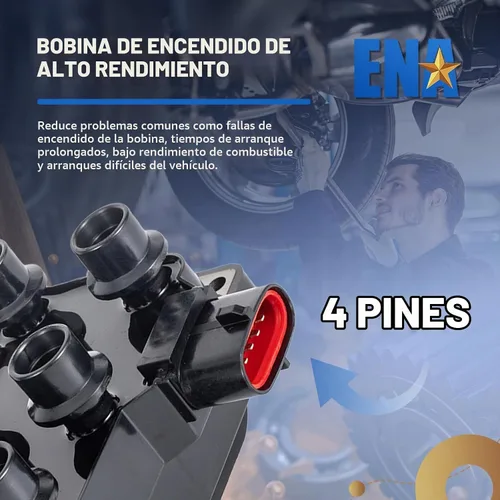 Vista 6 de ENA Paquete de bobinas de encendido compatible con Mercury Ford Mazda F150 E150 Econoline Aerostar Explorer Mustang Mystique Ranger Sable B3000