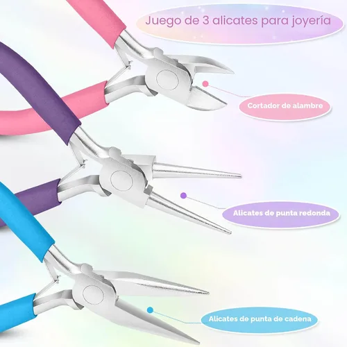 Vista 3 de Alicates para la Fabricación de Joyas, Juego de Alicates de Joyería Shynek Incluye Alicates de Punta de Aguja, Alicates de Punta Redonda