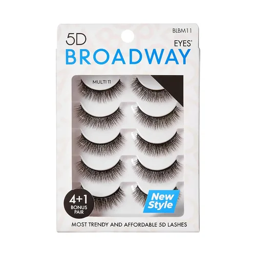 Vista 5 de Broadway - Juego de 5 pares de pestañas postizas de aspecto natural a dramático (01)